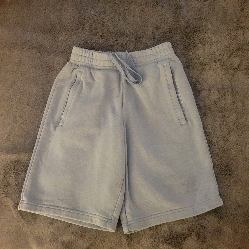 Light Blue Adidas Shorts Mens XS Elastic Waist Zippered Pockets